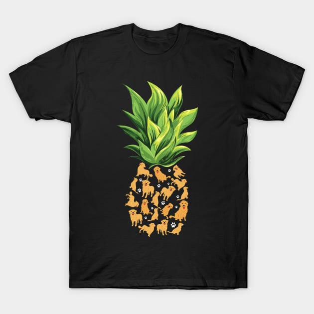 Tropical Pineapple Golden Retriever Dog Lovers Gift T-Shirt by Camryndougherty